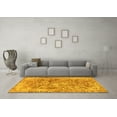 thumbnail image 3 of Ahgly Company Machine Washable Indoor Square Abstract Yellow Modern Area Rugs, 5' Square, 3 of 4