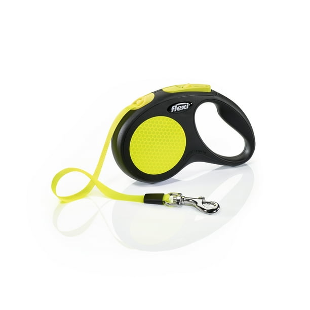 Flexi New Neon Small Tape Retractable Dog Leash, 16 ft, Black/Neon (For