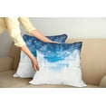 thumbnail image 2 of Ambesonne Winter Throw Pillow Cover 2 Pack, Snowflakes and Stars, 24", Blue White, 2 of 5