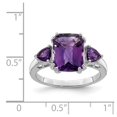 thumbnail image 2 of 925 Sterling Silver Amethyst Ring Size 9 2mm Wide Ring for Women - 3.50 cwt, 2 of 2