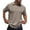 Khaki, variant on Men's Knitted Solid Color Short Sleeve Textured Casual Golf Shirt Summer Stretch Slim Lapel T-Shirt