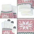 thumbnail image 5 of 2 pares de guantes de invierno cálidos para pantalla táctil para mujer, tejidos, suaves, con bonito patrón de Elaphurus, blanco/gris, talla única, 5 of 5