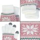 thumbnail image 5 of BEMS-2 Pares de Guantes de Mujer Guantes de Invierno cálidos para Pantalla táctil Patrones de Elaphurus Lindos y Suaves de Punto - Blanco/Gris - Talla única, 5 of 5