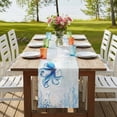 thumbnail image 4 of Table Runners 36 Inches Long Dress Scarves, Blue Octopus Coastal Farmhouse Kitchen/Dining Table Runner, Short Coffee Tablerunners, Coral Summer Beach Nautical Ocean Blue 13x36 Inch, 4 of 9