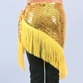 thumbnail image 4 of QHFBli Women's Sparkly Fringed Wrap Skirt, Tie Side Sequins Tassel Scarf Waist Towel for Belly Dance Festival Rave Party, 4 of 6