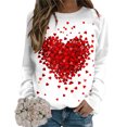 thumbnail image 5 of SOMOWI Chandails de la Saint-Valentin pour Femmes, Imprimé, Col Rond, Coupe Ajustée, Chandail à Enfiler, Manches Longues, Entraînement, Blouse Ample, Blanc, Graphique, Hauts d'Automne, P, 5 of 5