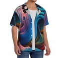 thumbnail image 2 of Sigee Vibrant Fluid Motion Art for Men's Casual Short Sleeve Button Down Shirts Men's Shirts Summer-Small, 2 of 5
