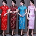 thumbnail image 2 of Vestido de novia de otoño e invierno cheongsam para el Festival de Primavera, vestido festivo para banquete de bodas joven y feliz, 2 of 3