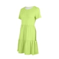 thumbnail image 5 of Hyknon Robes pour Femmes Mode Été Décontracté Manches Courtes Robe T-Shirt à Étages Mini Robes avec Poches Décontracté Doux Fluide Ample Robes, 5 of 5