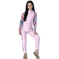 thumbnail image 5 of DAETIROS Girls Pink Swimwear Set 2 Piece, Soft Cotton Blend Rash Guard Top & Shorts with Lace Trim, UPF 50+ Sun Protection Swim Suit for Beach Pool,Size 0-1T, 5 of 6