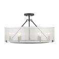 thumbnail image 3 of 5019-6SF BLK-Golden Lighting-Alyssa - 6 Light Semi-Flush Celing Steel in Sturdy style - 14.38 Inches high by 25.88 Inches wide, 3 of 5