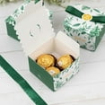 thumbnail image 4 of 25 Green Monstera Leaf Print Favor Gift Boxes Satin Ribbon Bow Party Decorations, 4 of 6