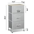 thumbnail image 5 of GALAXHERO 3 Drawer Nightstand, Fabric Storage Dresser Sturdy Steel Frame with Wood Top, Light Grey, 5 of 6