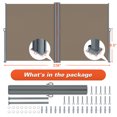 thumbnail image 4 of NAWAY 71'' x 236'' Retractable Side Awning, 280 GSM Retractable Folding Privacy Screen Waterproof & UV-Resistant Privacy Awning for Outdoor-Light Brown, 4 of 7