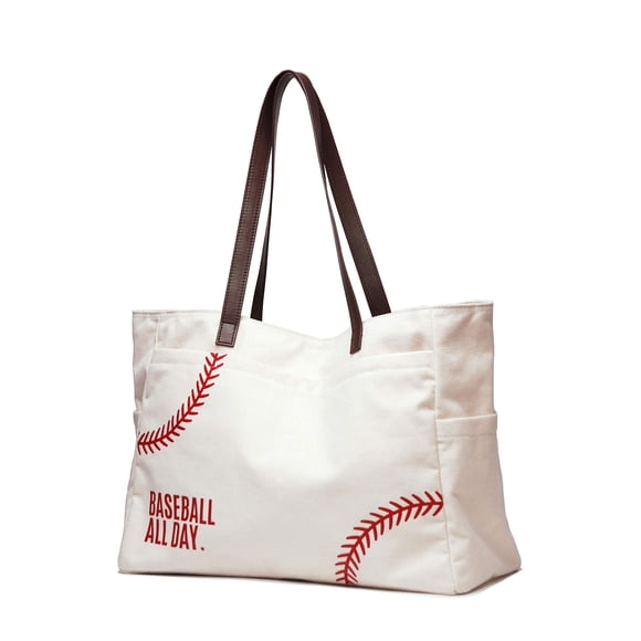 Bolsa de tela JIU HONG CHAO XL con estampado de béisbol para mujer