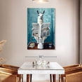 thumbnail image 3 of Elephant Stock Llama On A Toilet Wall Art - Vertical Canvas Wall Art - Bathroom Wall Decor - Humor Canvas - White And Teal Decor - 32" x 48", 3 of 8