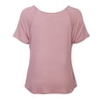 thumbnail image 3 of KOGMO Women's Raglan Sleeve Dolman Tunic Tshirt Top with Knot on Hemline, 3 of 7