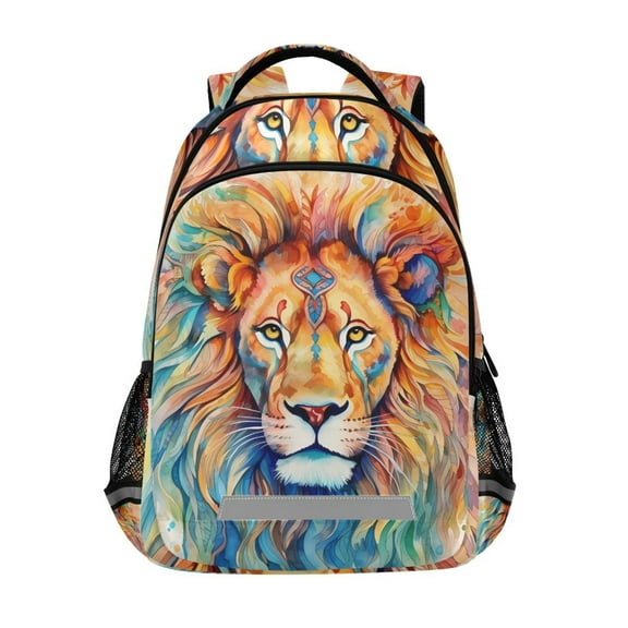 ALAZA Lion Colorful Backpack Elementary School Bag Bookbag Travel Rucksack