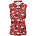 thumbnail image 3 of xfsWaSs Tennis Tank Tops for Women Casual Floral Print Sleeveless Golf Polo Shirt 1/4 Zip Collared Tops Lightweight Summer Blouse, 3 of 4