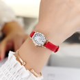 thumbnail image 3 of 5 Uds. Relojes Pulsera Cuero para Mujer Elegantes Retro Lujo Cuarzo Color Rojo, 3 of 5