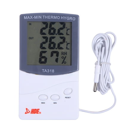 HDE Indoor/Outdoor Thermometer and Hygrometer LCD Weather Station - Indoor Humidity