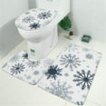 thumbnail image 2 of Blue Christmas Snowflake Pattern Bathroom Rugs Sets 3 Piece,Toilet Cover Set,Absorbent Non Slip Bathroom Mats Sets with U-Shaped Contour Rug Toilet Rug Set, 2 of 5