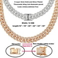 thumbnail image 2 of HH Bling Empire Silver or Gold Cuban Link Chain for Men,Iced Out Diamond Cuban Link Necklace for Women,Hip Hop Chunky Miami Cuban Chain Necklaces 12mm/16-30 Inches (Rose gold-16"), 2 of 9