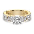 thumbnail image 4 of IGI Certified 4 Carat Cushion Shape Lab Grown Diamond Engagement Ring | 14K Yellow Gold | Skylar Side Stone Encrusted Diamond Ring | FG-VS Quality Friendly Diamonds, 4 of 6