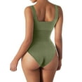 thumbnail image 5 of YDLCAFD Women's Bodysuits Sexy Ribbed Sleeveless Square Neck Sleeveless Tank Tops Bodysuits XL, 5 of 5
