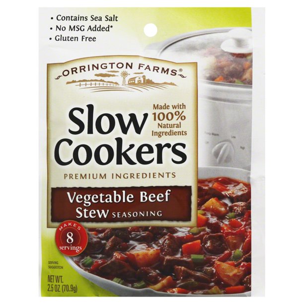 Orrington Farms Slow Cookers, Vegetable Beef Stew Seasoning Mix, 2.5 oz