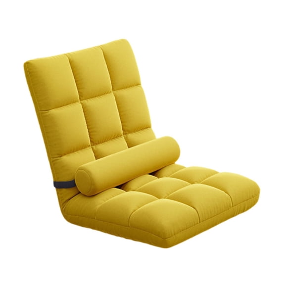 DimyFew Floor Chair Adjustable Folding Recliner Sofa Padded Sleeper with Supportive Flannel Sponge for Adults Kids Suitable for Living Room Dormitory Study Ro Yellow