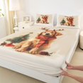 thumbnail image 3 of Homewish Lovely Puppy Dog Full Size Sheets,Rustic Pine Cone Bed Sheets,Chic Christmas Tree Sheet Sets For Girl Boys,Luxury Bedroom Decor,4-Piece, 3 of 7