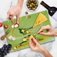 thumbnail image 4 of Baseball Cutting Board, Baseball Player Hits Ball Batter Athlete Pitcher League Team Illustration, Decorative Tempered Glass Cutting and Serving Board, Large Size, Green Yellow, by Ambesonne, 4 of 5