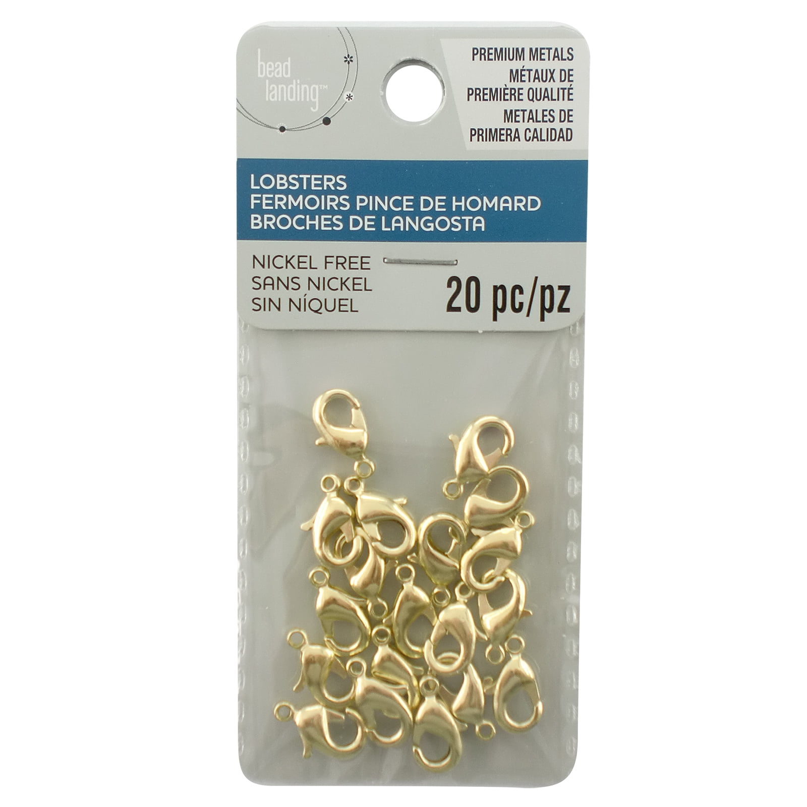 12mm Lobster Clasps by Bead Landing – Nickel-Free Brass Jewelry Closures in Assorted Colors for Necklaces - Bracelets & DIY Crafts - 12 Pack