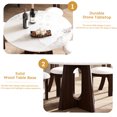 thumbnail image 6 of JERFIT 53 inch Round Dining Table Set for 6 with Marble Top and Solid Wood Cross Base, Modern Kitchen Table for 4-6 Seater Dining Room, 6 of 8
