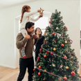 thumbnail image 2 of 100 cuentas de madera a cuadros de Navidad cuentas espaciadoras pulidas con cordel Afortunado Sencillez, 2 of 5