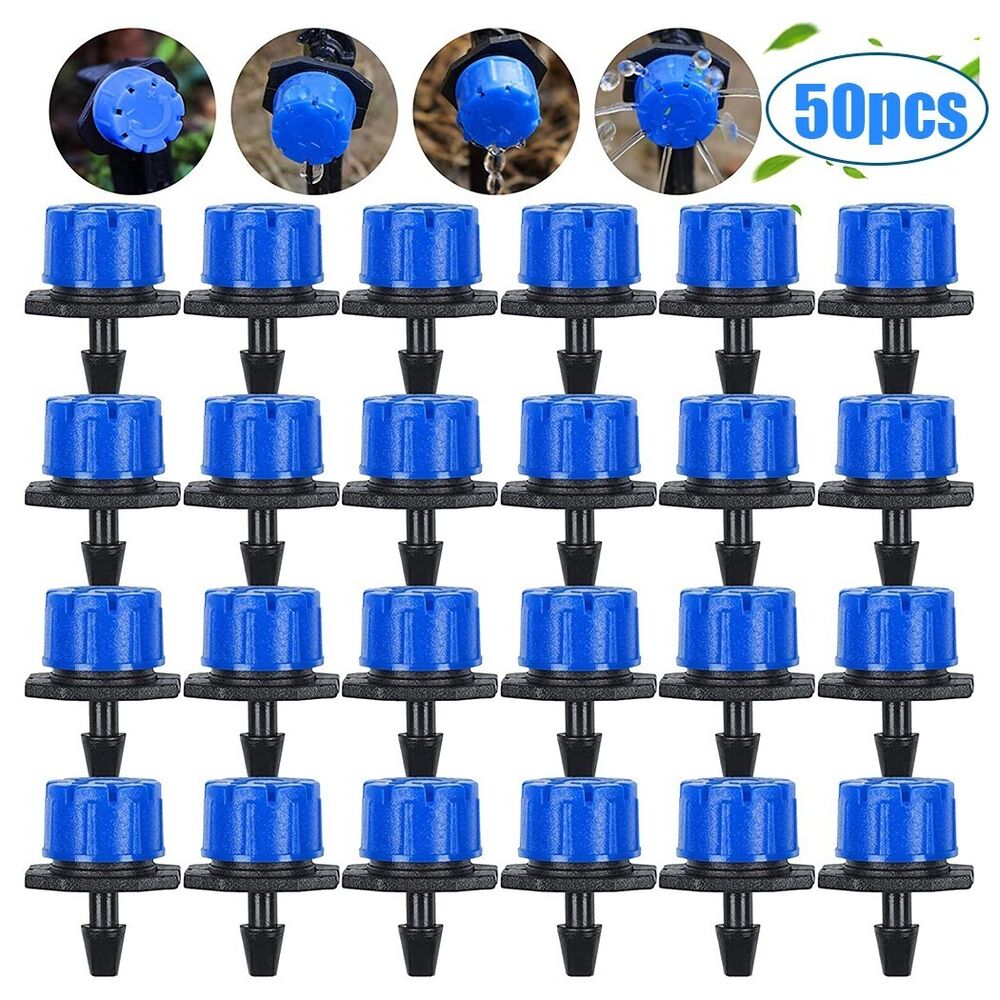 50*Adjustable Water Flow Irrigation Drippers Sprinkler Emitter Drip