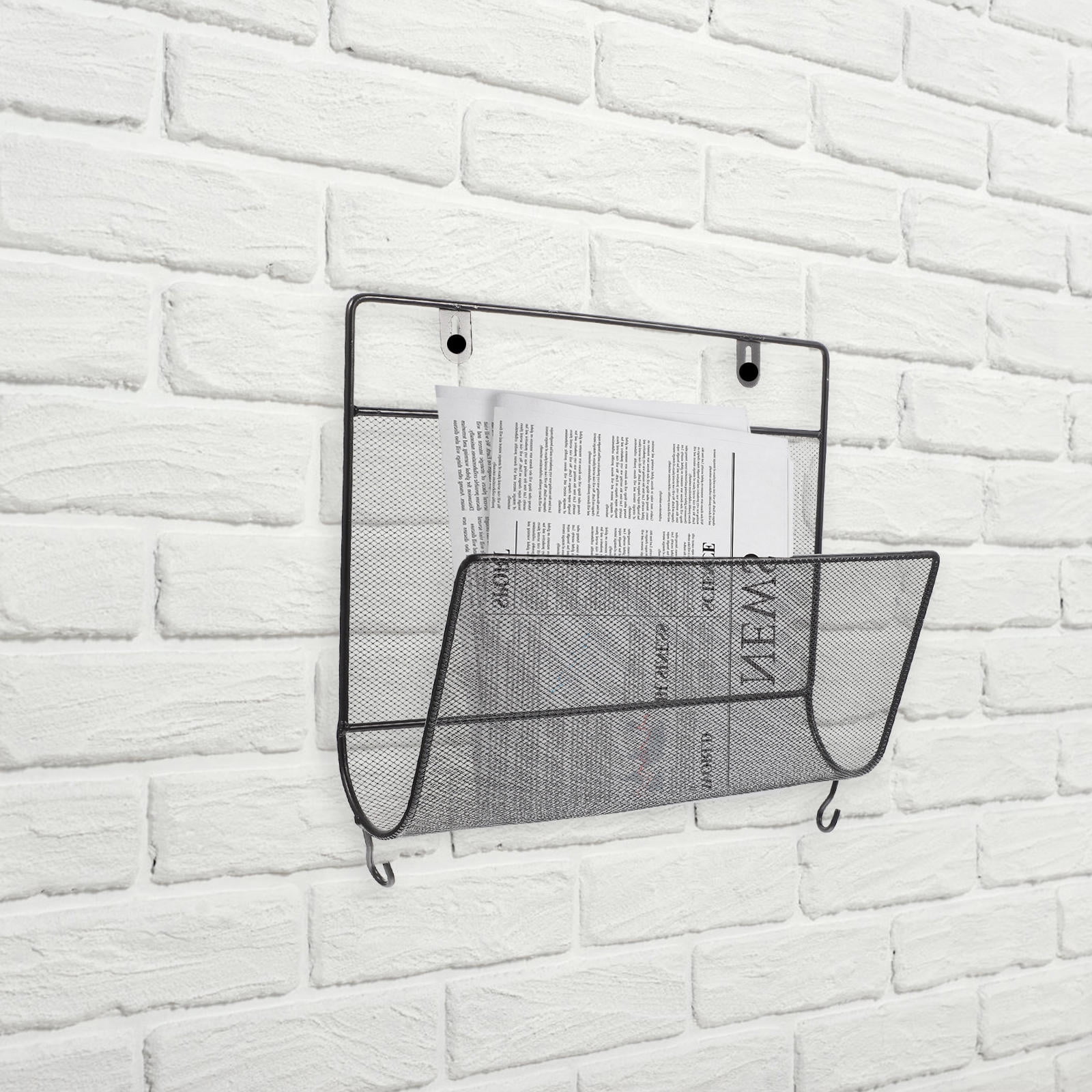 Raindrops 2pcs Hanging Wall File Organizer Wall Mount File Folder Book Iron Storage Rack