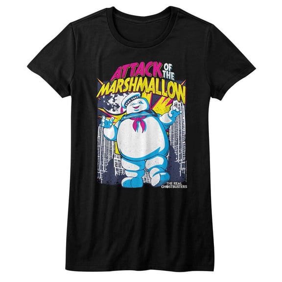 Real Ghostbusters Marshmallow Attacks Junior Women's T-Shirt