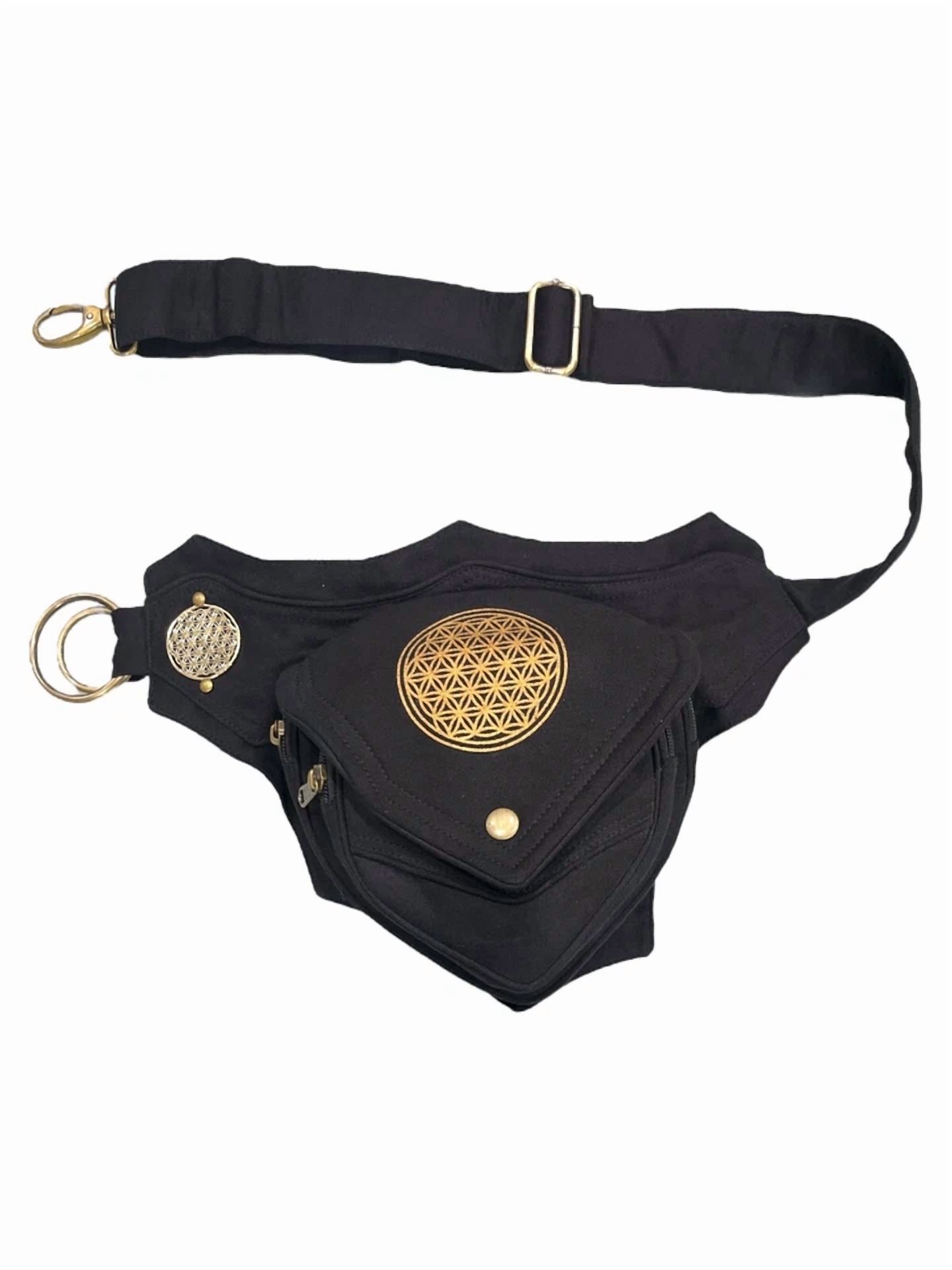 Narayani Crafts Unisex Fanny Pack Utility Waist Bag Cotton Canvas Hip Belt with Pouch Pockets