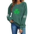 thumbnail image 1 of TaTaai Womens St Patricks Festival Fleece Sweatshirt Long Sleeve Crewneck Casual Pullover Loose Fit Holiday Winter Top Gift, 1 of 6