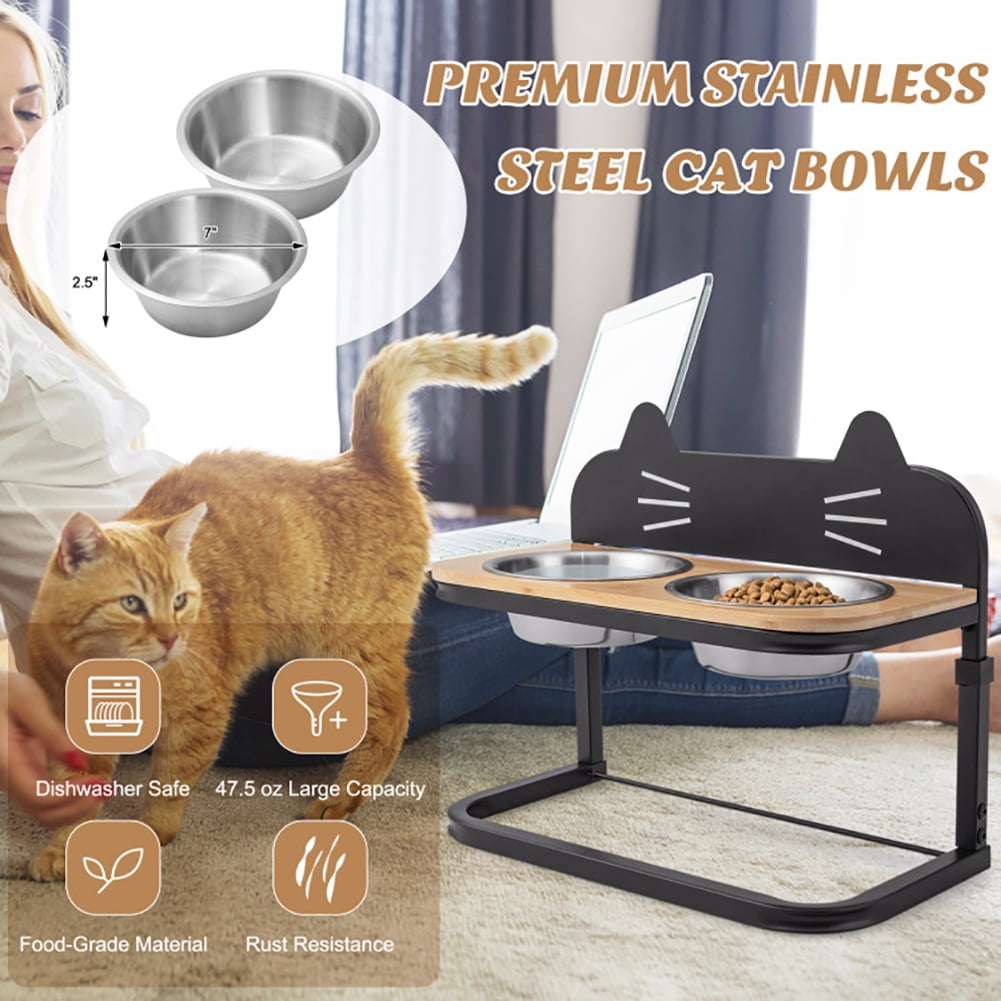 Kadyn Elevated Pet Feeder with 2 Stainless Steel Bowls for Cats and Small and Medium Dogs