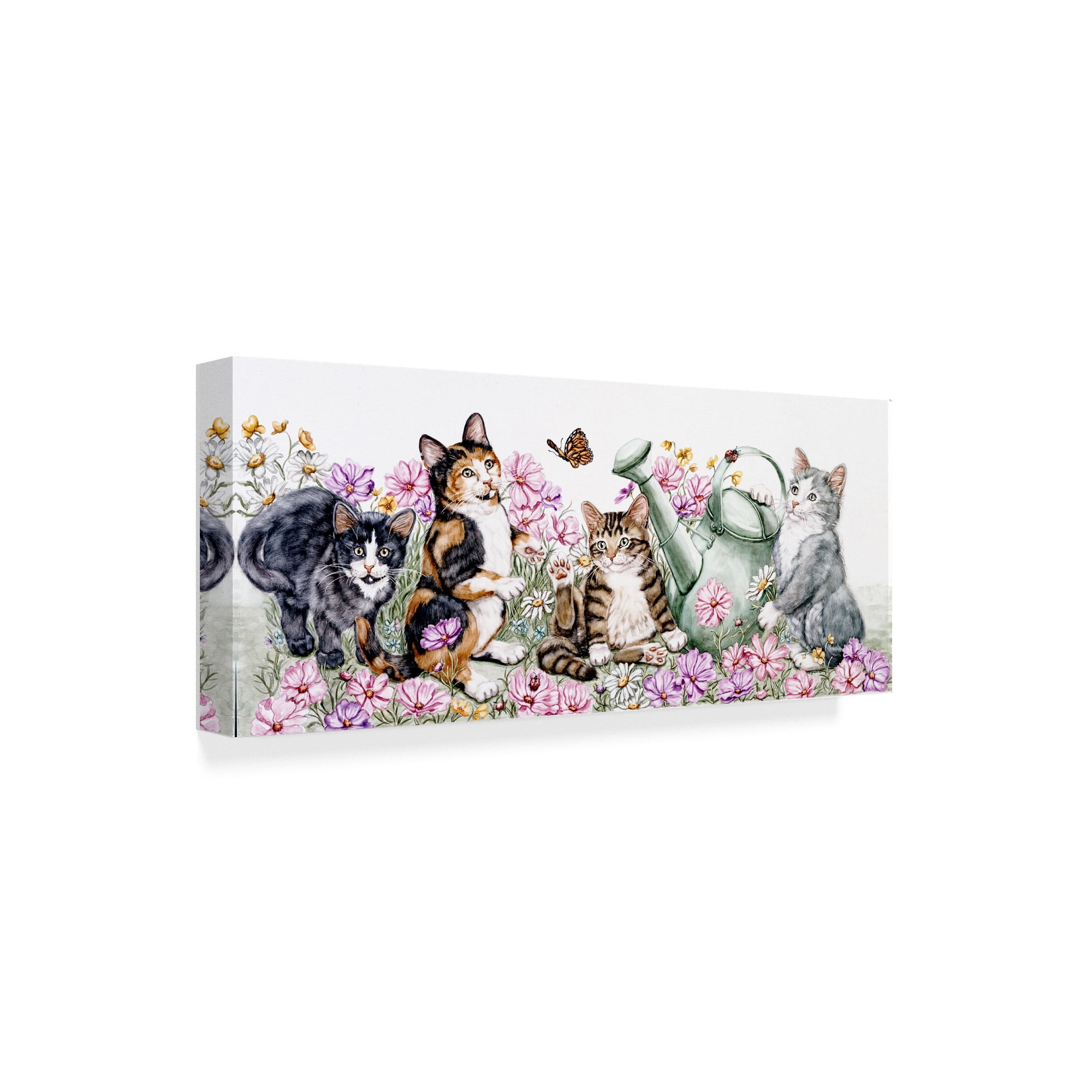 Trademark Fine Art 'Flower Cats' Canvas Art by Jan Benz