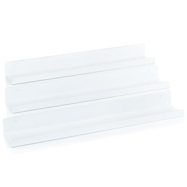 Estantería de vinilo para discos MÖNKE VRS2M, 3 estantes de metal, color blanco