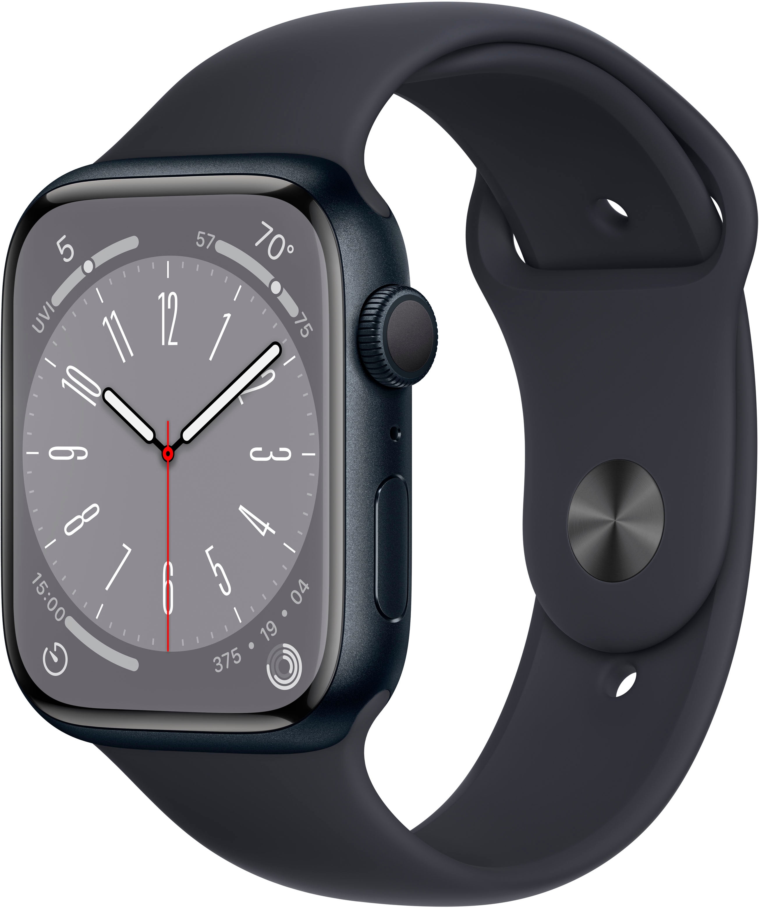 Restored Apple Watch Series 8 GPS 45mm Alum Case Midnight Sport Band MNUL3LL/A (Refurbished)