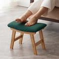 thumbnail image 1 of Foot Stool Ottoman and Footstool Small Sofa Foot Rest Bamboo Foot Stool Under Desk Extra Seating for Living Room Bedroom and Kitchen (Natural Stool Legs - Surface), 1 of 7