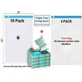 14 PACK COMBO 10 Extra Large Vacuum Seal Thick Space Saver Storage Bag + 4 Travel Organizer