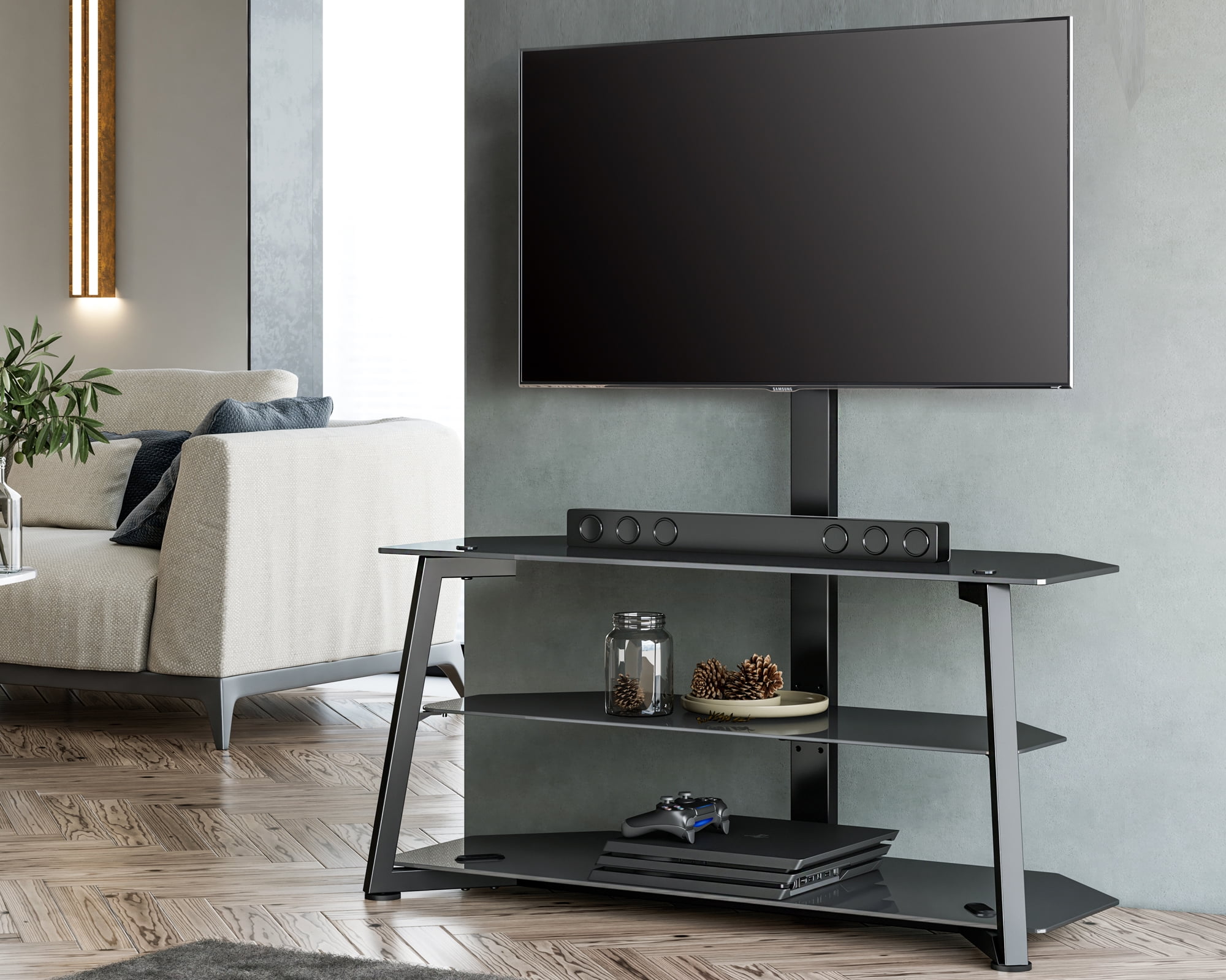 Buy FITUEYES 3Tier Floor TV Stand for 3770 Inch TVs Entertainment