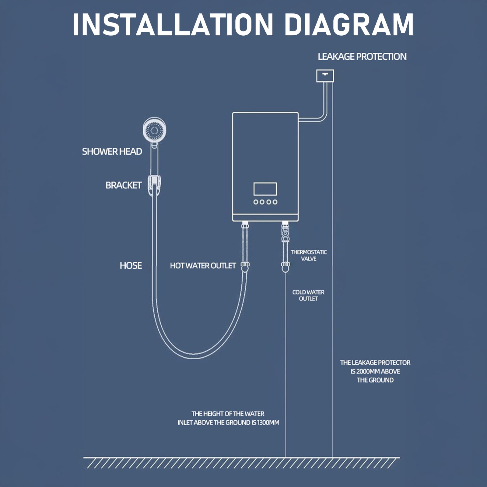 Electric Tankless Water Heater, 6000W 110V Instant Hot On Demand Residential Electric Water Heater with LED Temperature Display for Kitchen rv Whole House Shower Sink