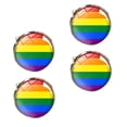 thumbnail image 4 of CIMAXIC Chemises Boutons de Manchette 2 Paires Décorations du Mois de la Fierté Arc-en-Ciel Motif Arc-en-Ciel Boutons de Manchette pour Costumes,0.71"X0.67"X0.39 Pouces, 4 of 4